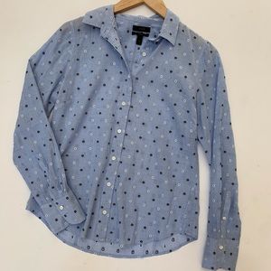J. Crew I Blue Polka Dot Button Down 8